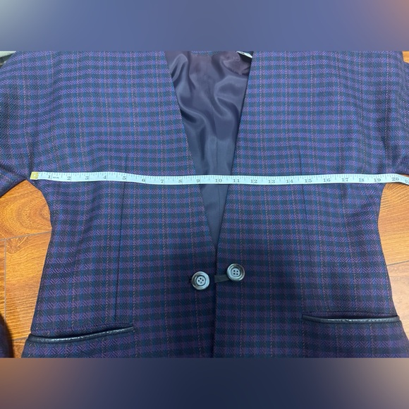 🟣 Linda Allard for Ellen Tracy Pure Wool Plaid Jacket – Vintage Size 6 - Picture 7 of 7